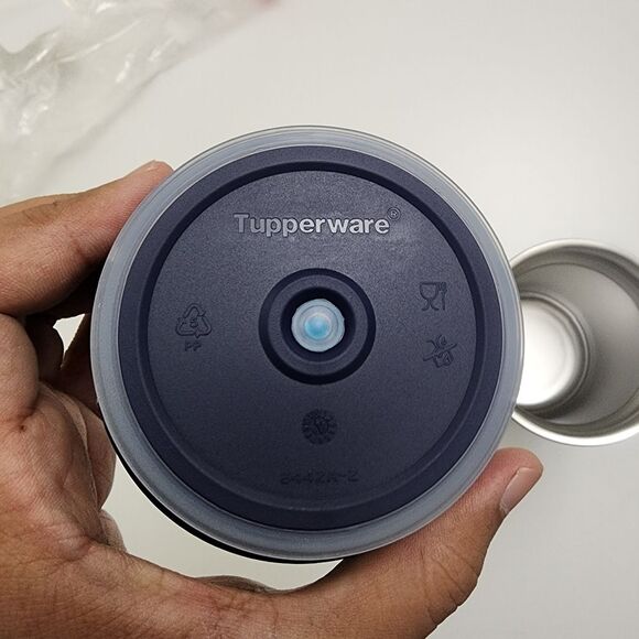 Tupperware Peacock Blue Insulated Soup Mug Travel Jar NEW - Picture 6 of 7